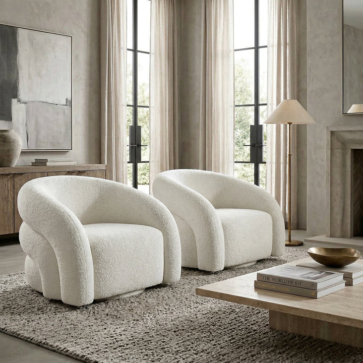White ventosa swivel chair, modern occasional chair with a sleek design, suitable for contemporary living spaces.