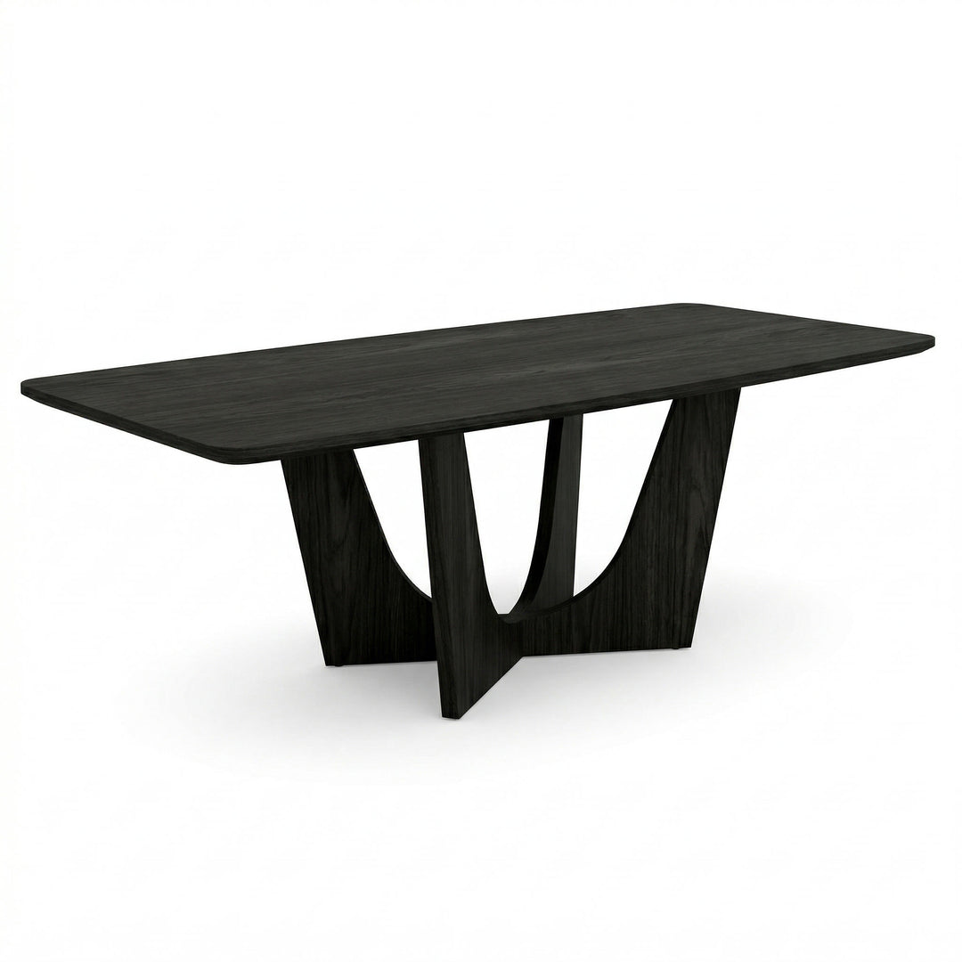 Black Vogue 2.4m rectangular dining table with sleek design, shown on a white background, perfect for modern dining rooms.