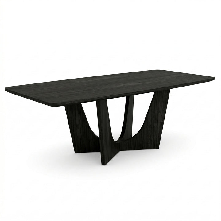 Black Vogue 2.4m rectangular dining table with sleek design, shown on a white background, perfect for modern dining rooms.