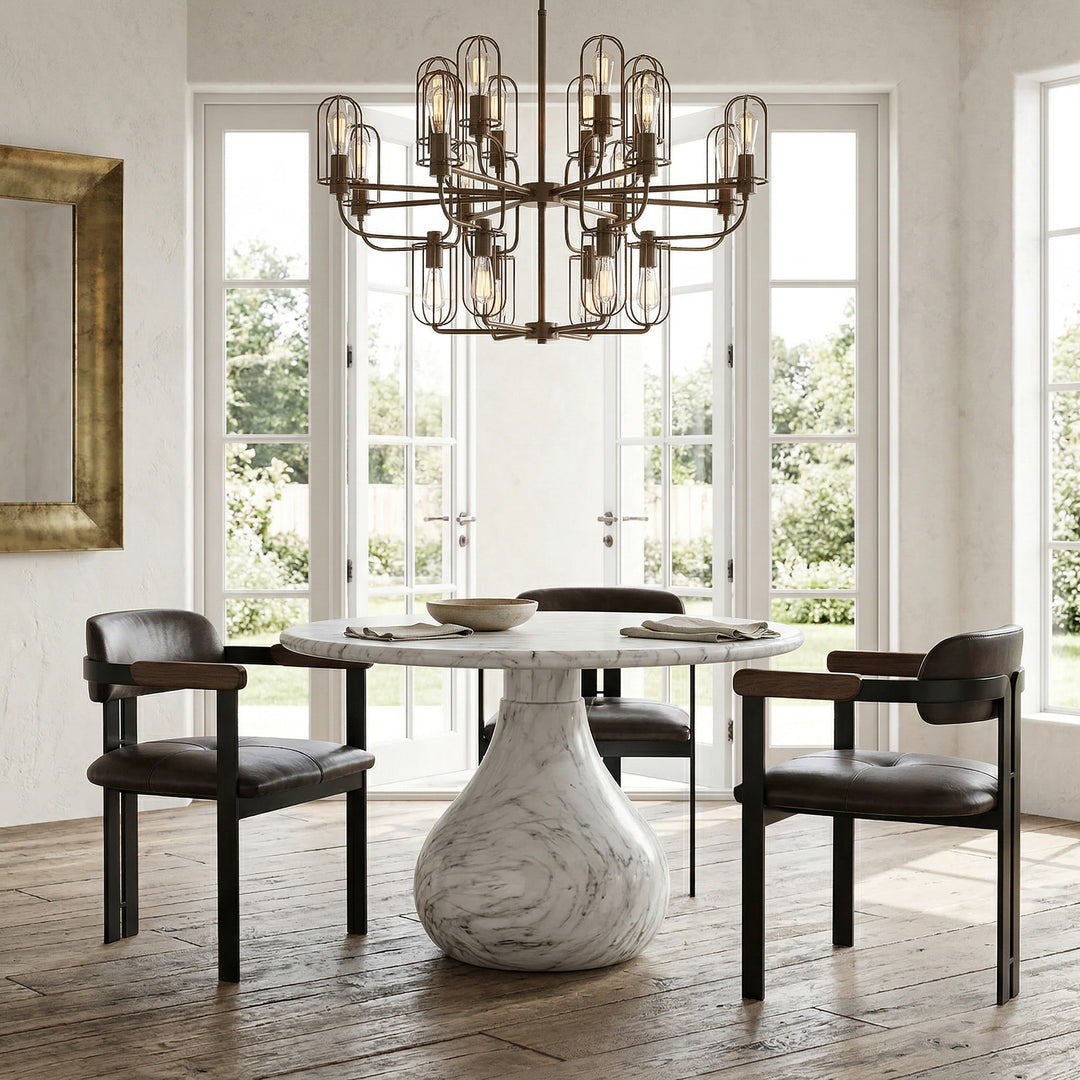 Galileo Black Leather Dining Chair