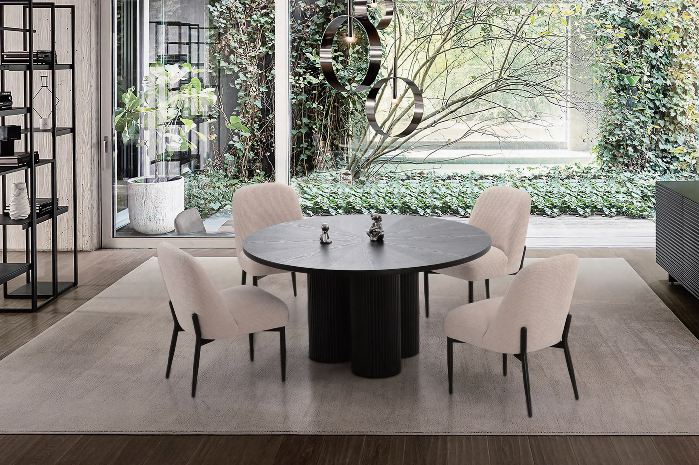 Flauto Fluted Round Dining Table