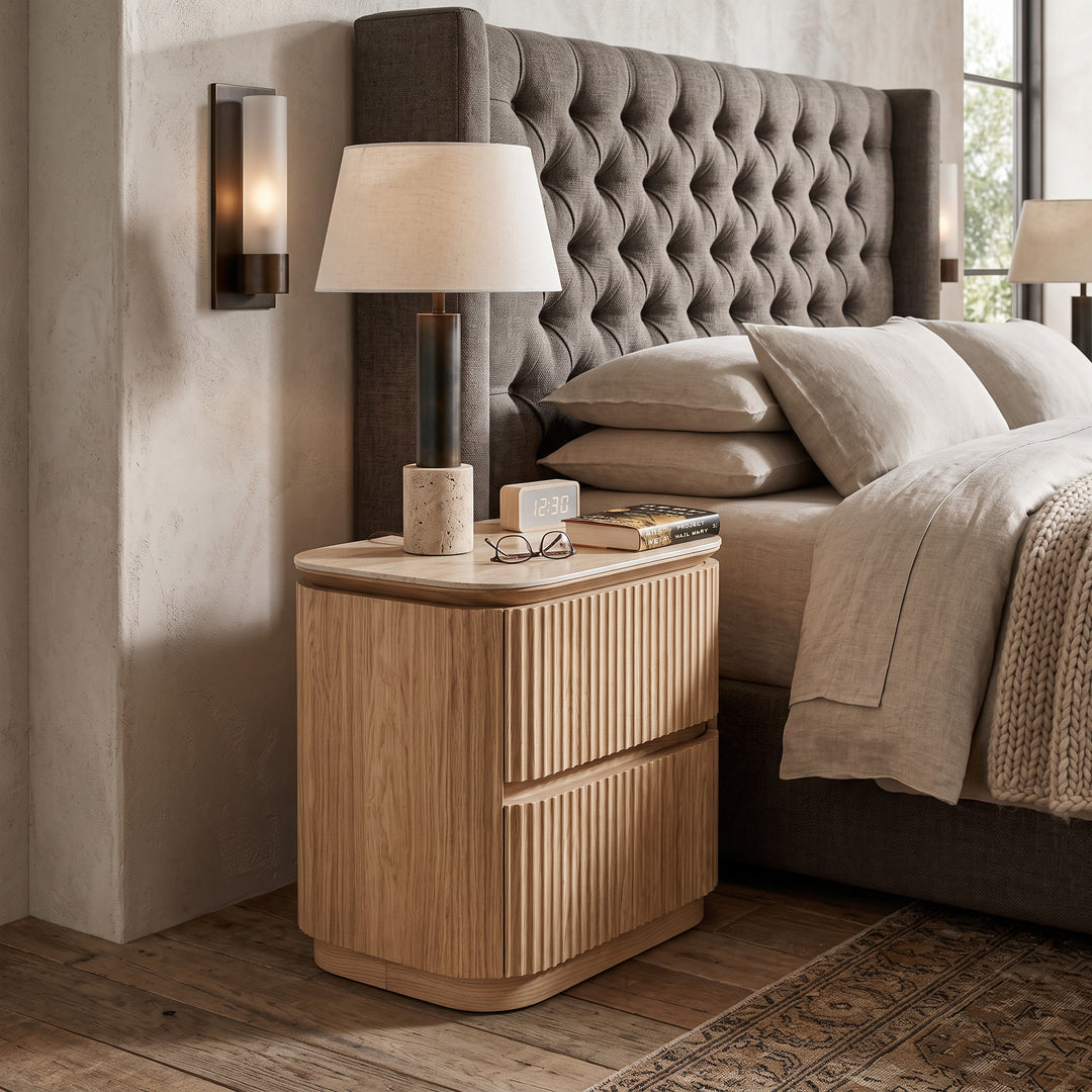 Lyon Bedside Table Light Oak