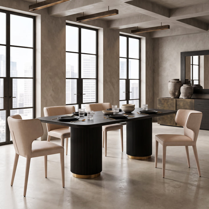 Portofino Dining Chair Pebble Vegan Leather