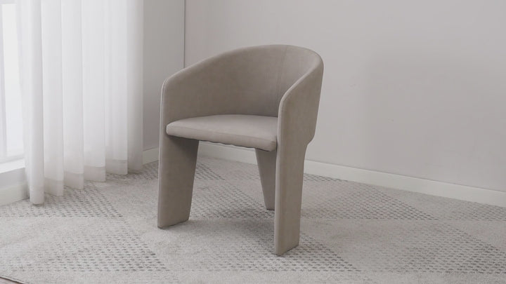 Isabella Dining Chair Mushroom Leather Look
