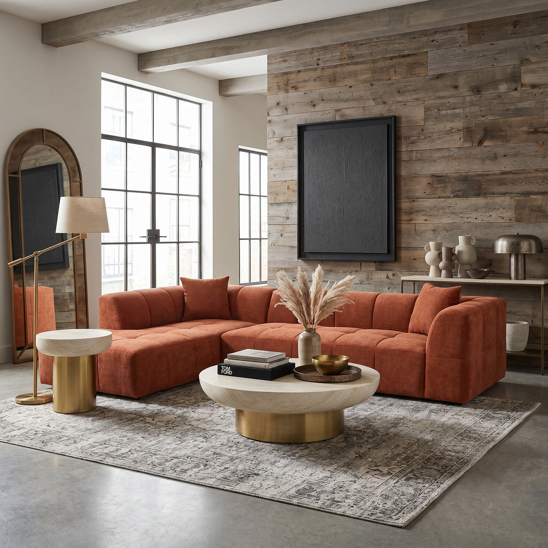 Sorrento Corner Sofa Rust