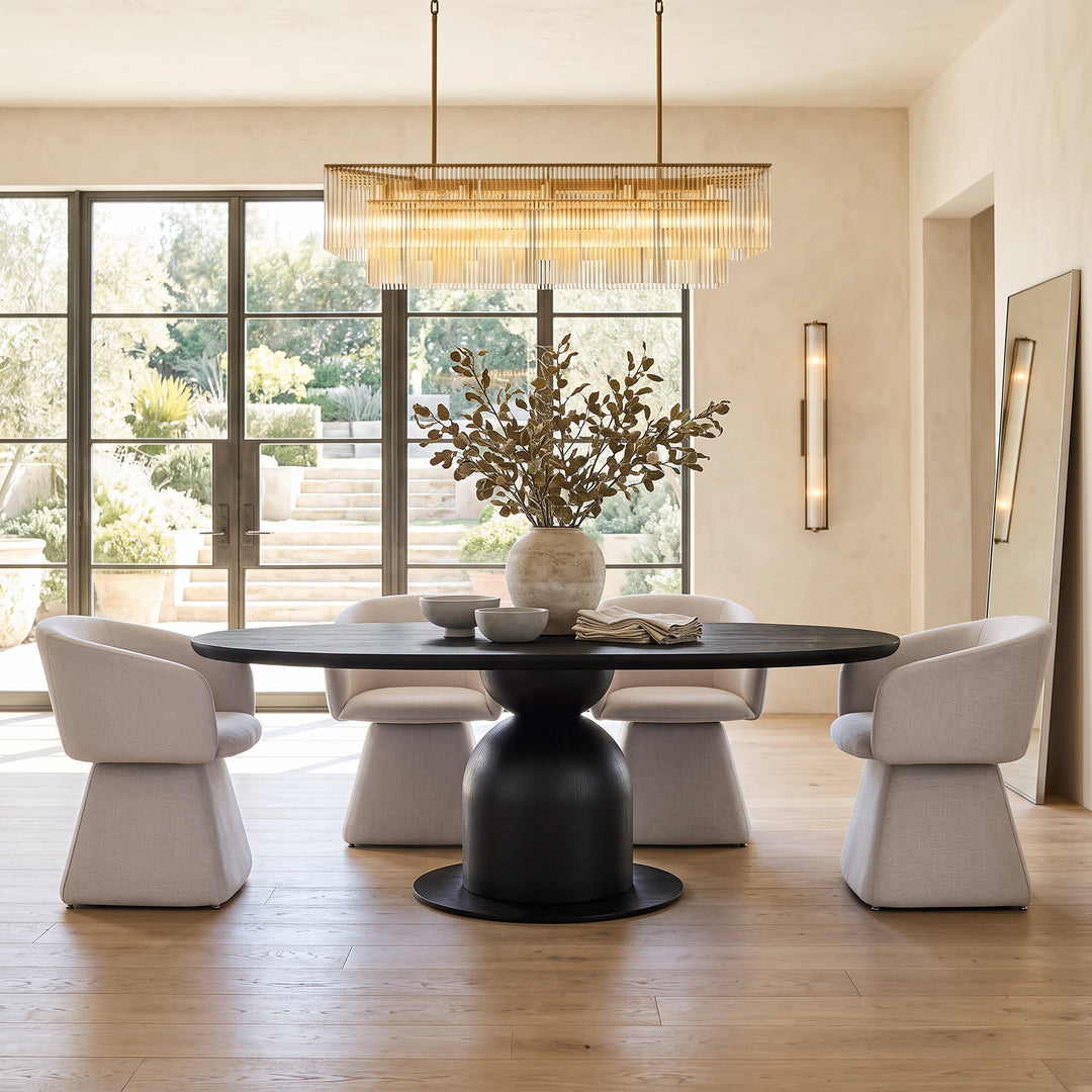 Tulip Oval Dining Table Black - 1.8m