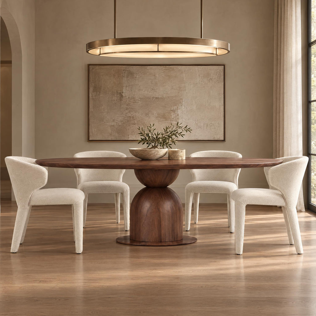Tulip Oval Dining Table Walnut - 2m