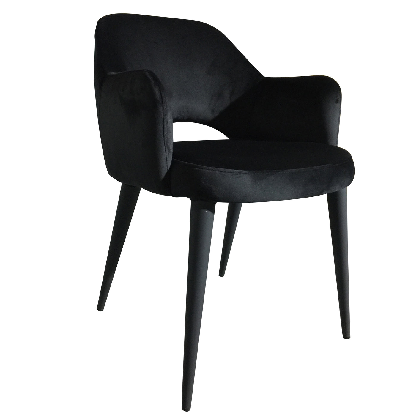 Terrazo Dining Chair Black Velvet