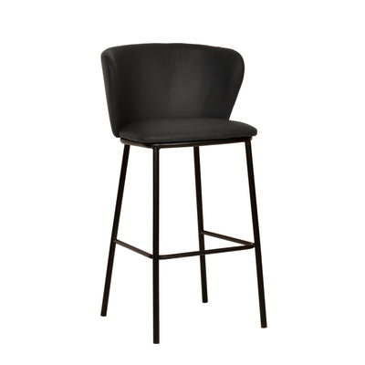 Zampatti Bar Stool Black Leather Look