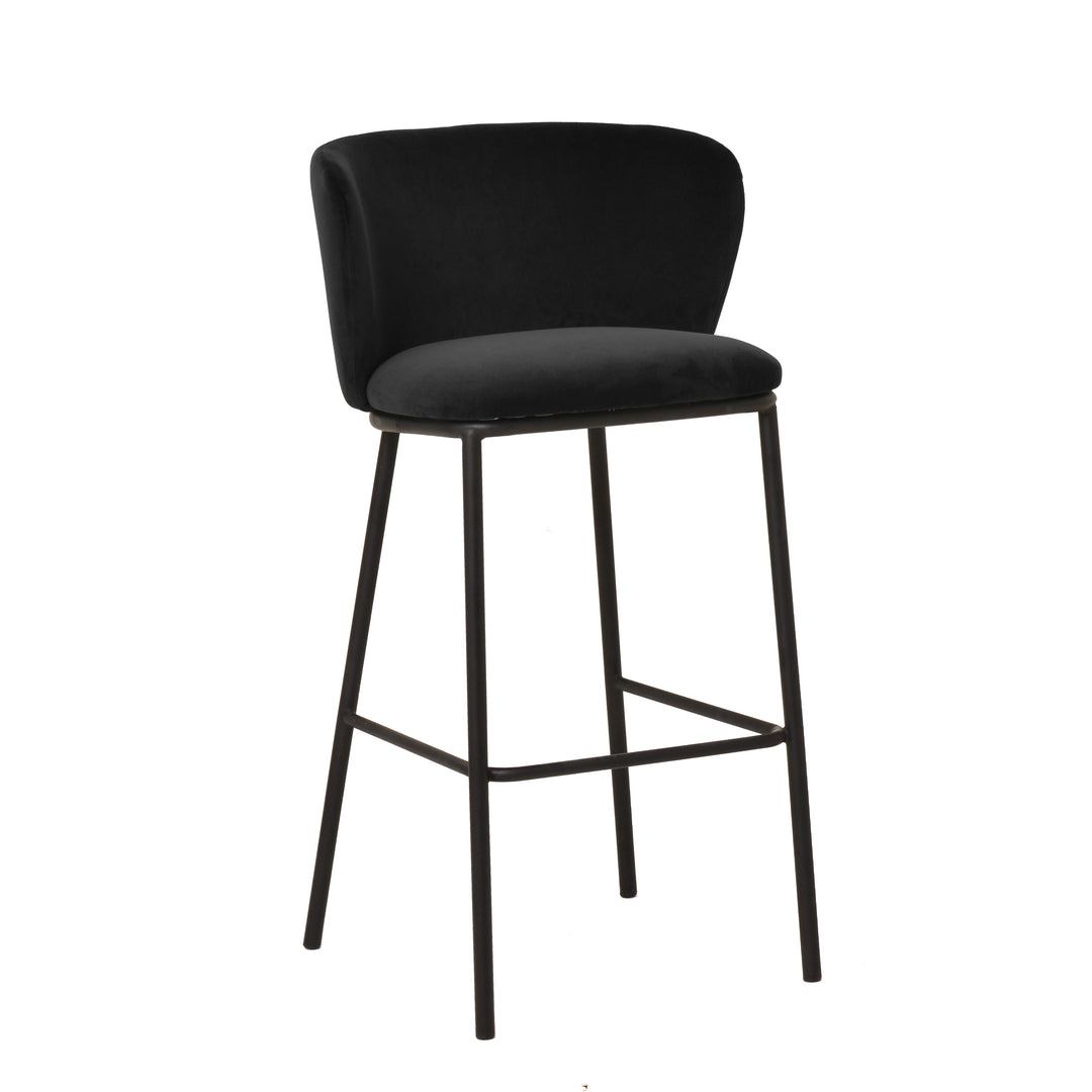 Zampatti Bar Stool Black Velvet - Future Classics Furniture