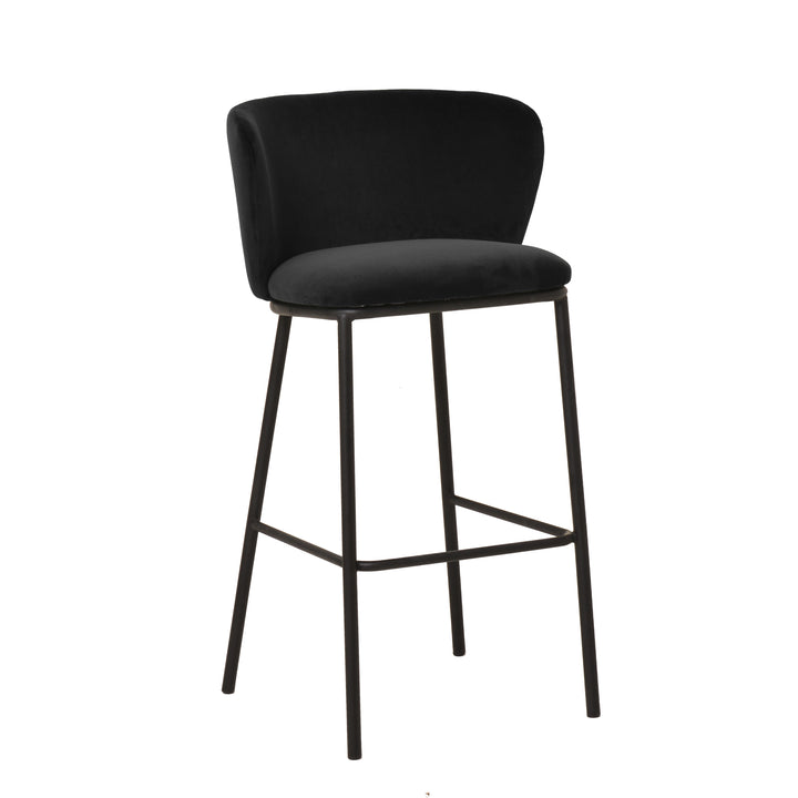 Zampatti Bar Stool Black Velvet - Future Classics Furniture