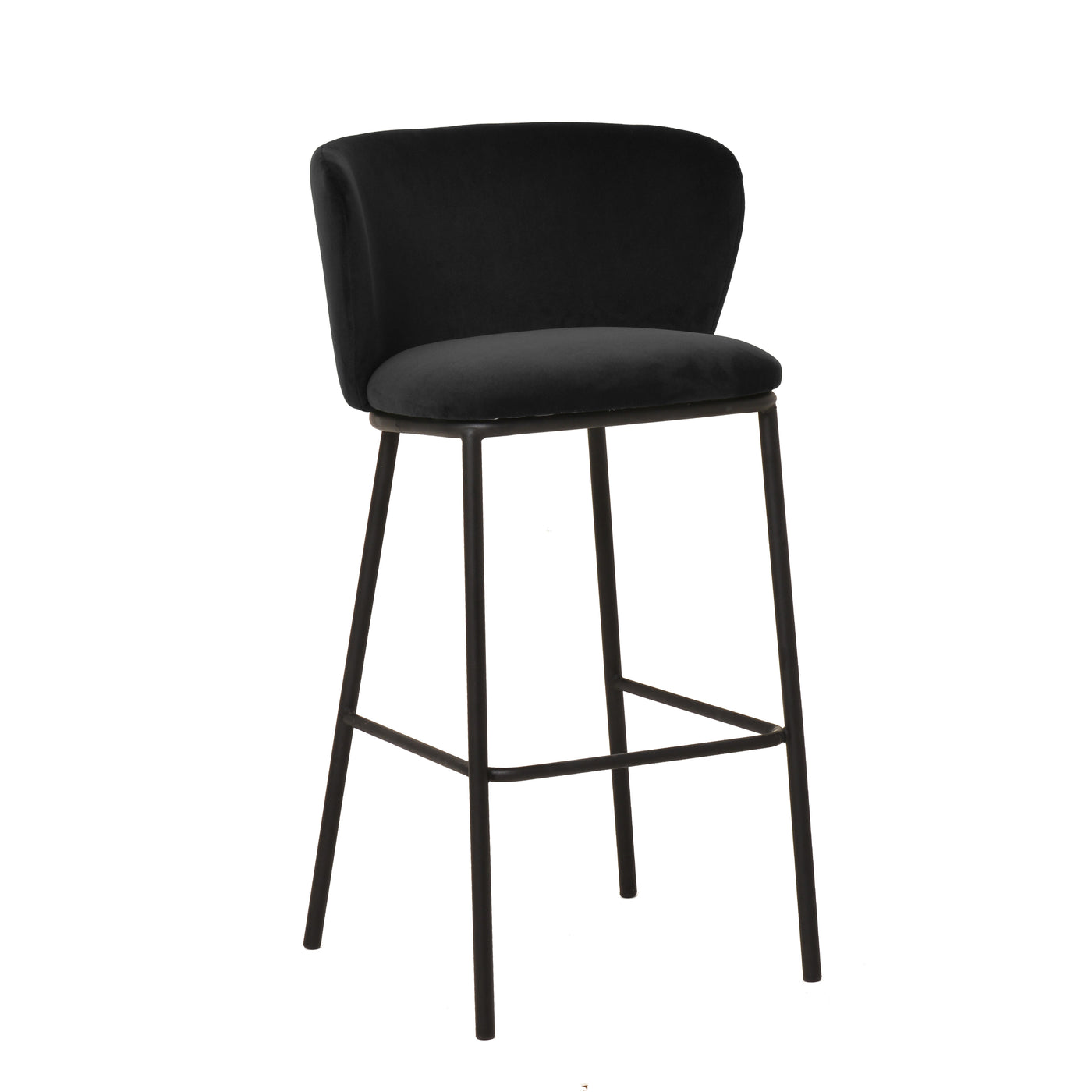 Zampatti Bar Stool Black Velvet