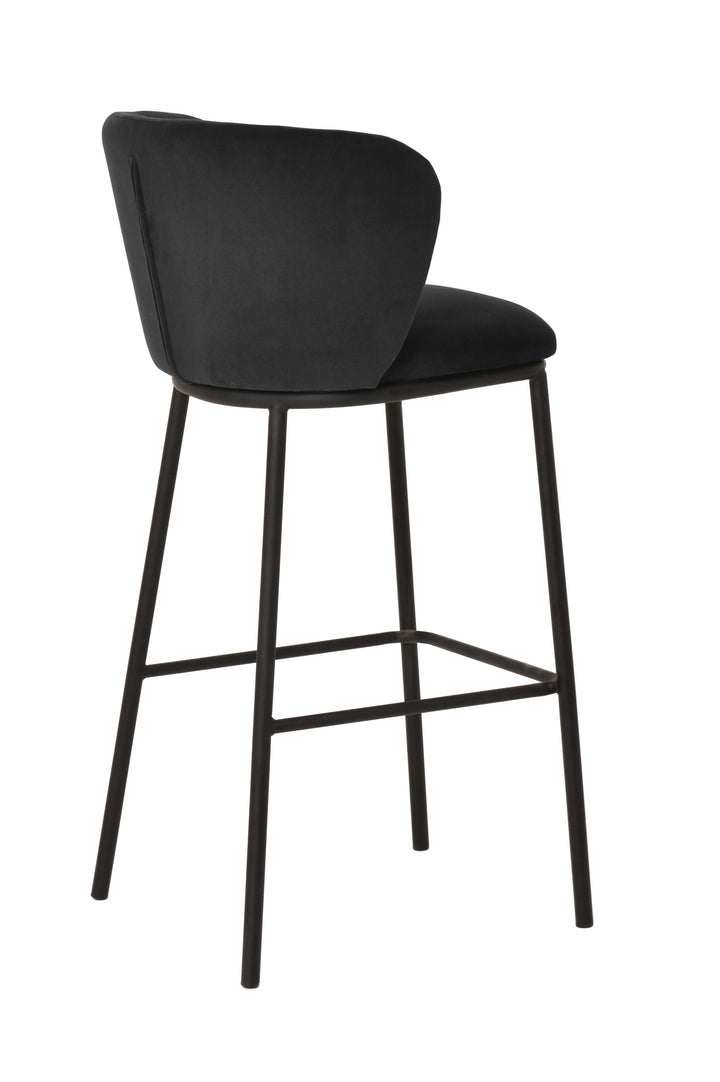 Zampatti Bar Stool Black Velvet - Future Classics Furniture