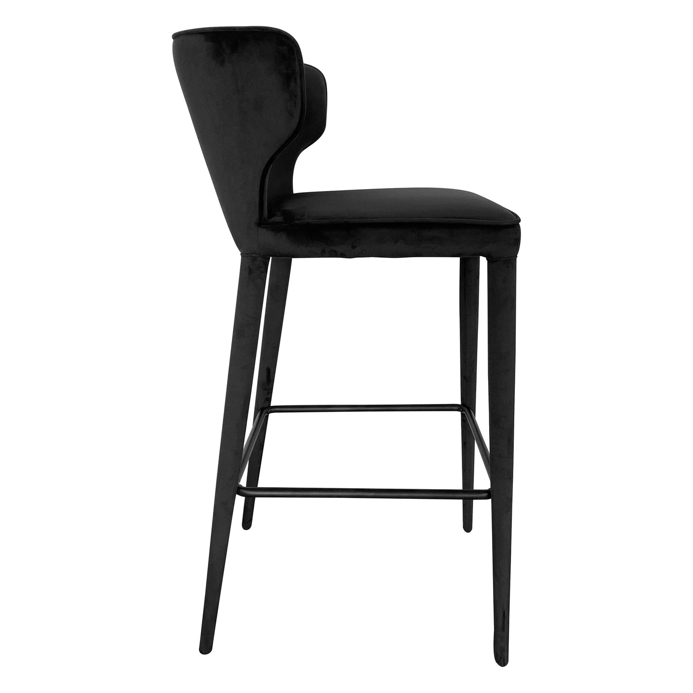 Portofino Bar Stool Black Velvet - Future Classics Furniture