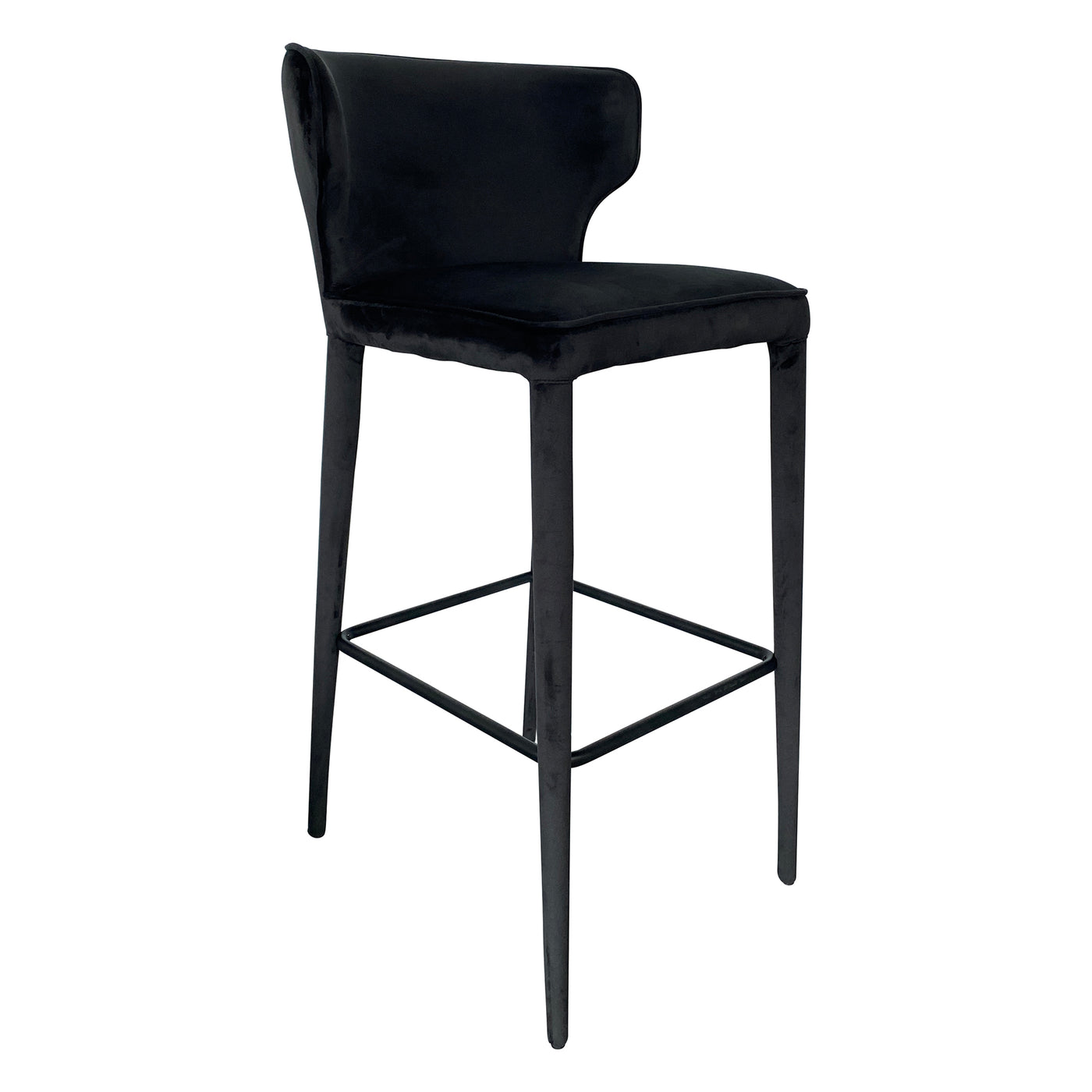 Portofino Bar Stool Black Velvet - Future Classics Furniture