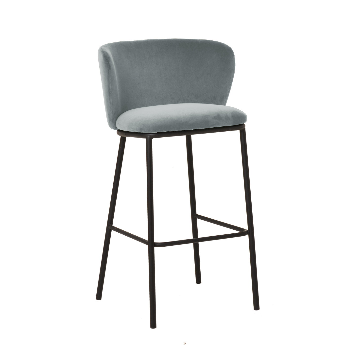 Zampatti Bar Stool Grey Velvet