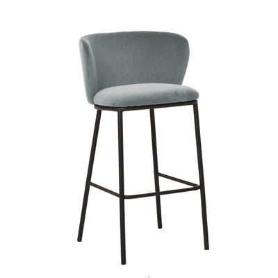 Zampatti Bar Stool Grey Velvet