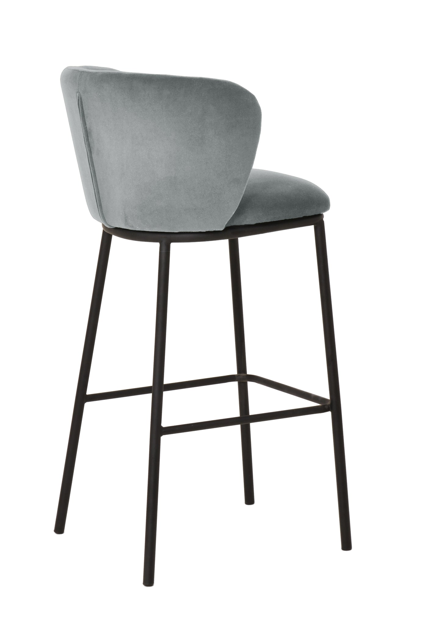 Zampatti Bar Stool Grey Velvet