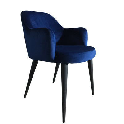 Terrazo Dining Chair Navy Velvet