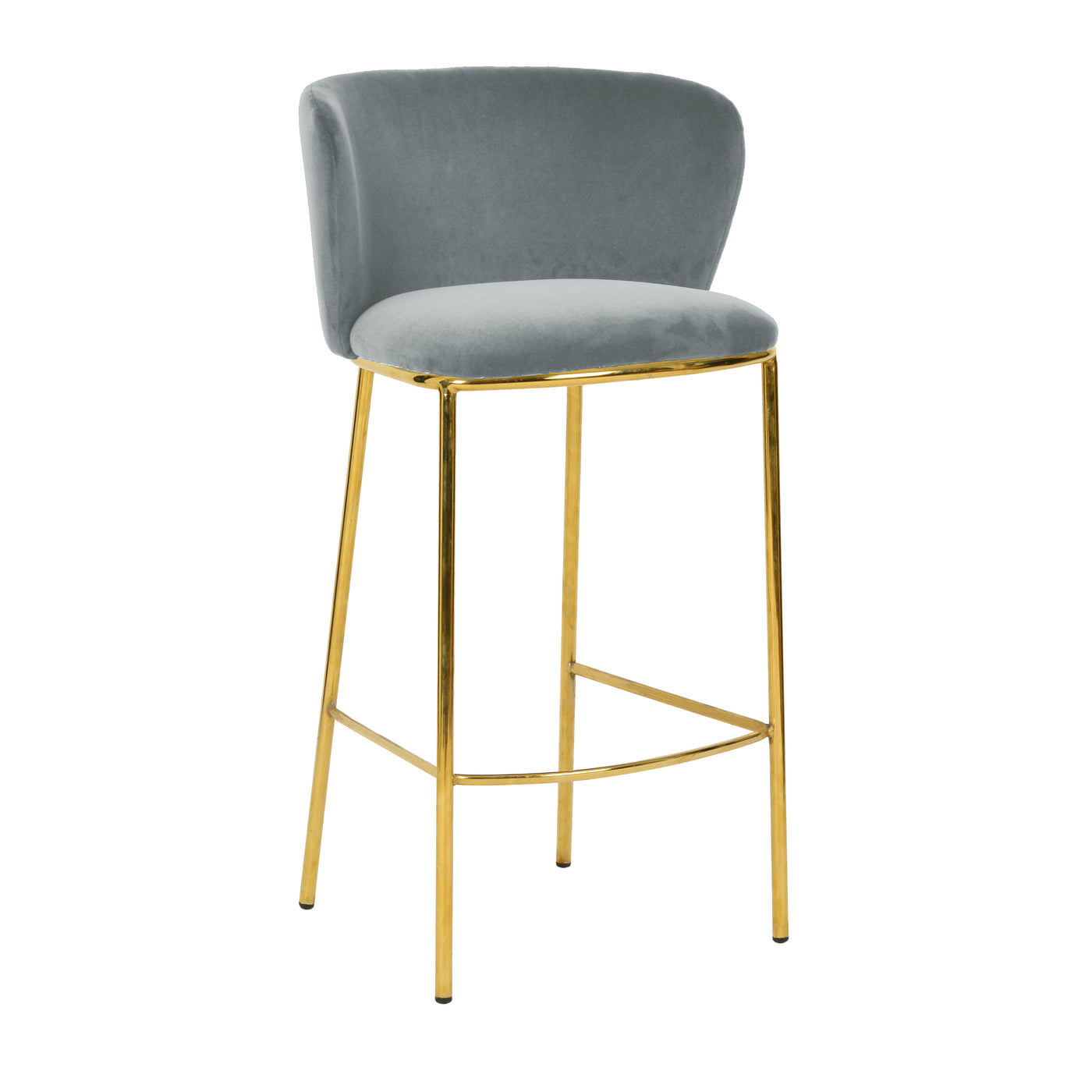 Abby Bar Stool Grey Velvet