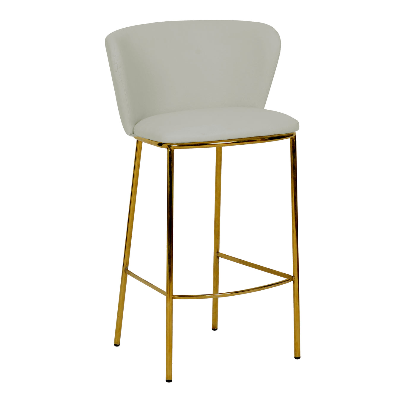 Abby Bar Stool Beige Leather Look