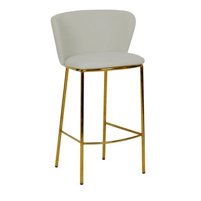 Abby Bar Stool Beige Leather Look