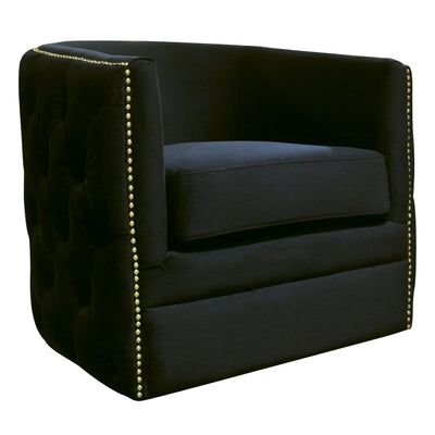 Creed Swivel Chair Black Velvet