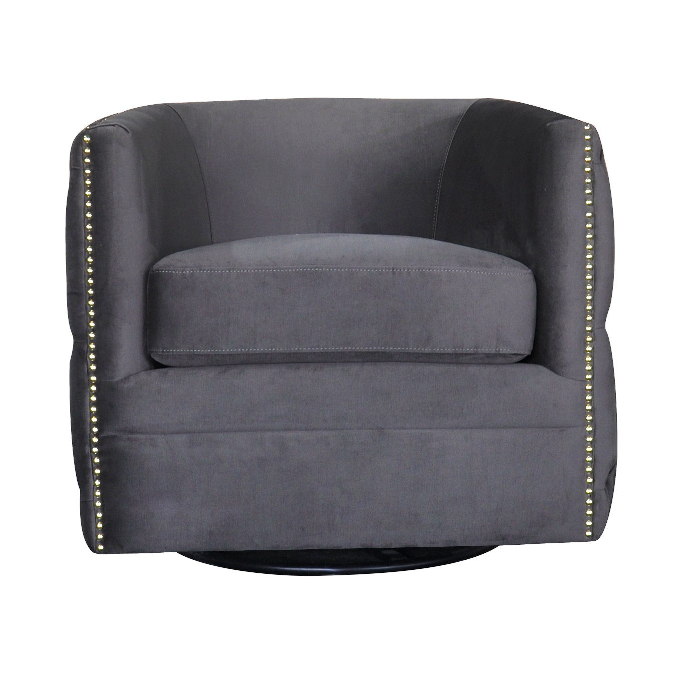 Creed Swivel Chair Dark Grey Velvet
