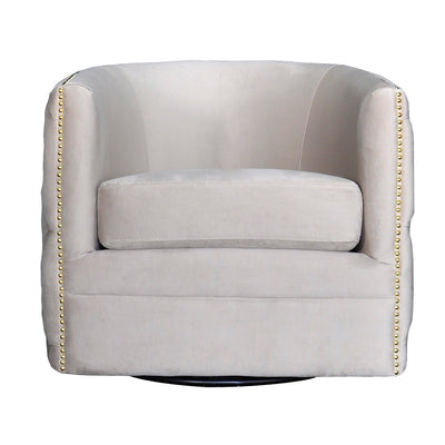 Creed Swivel Chair Creme Velvet