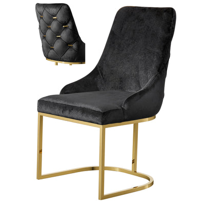 Fontaine Dining Chair Black Velvet