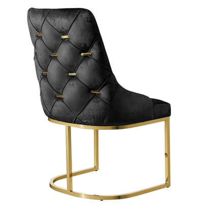 Fontaine Dining Chair Black Velvet