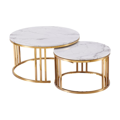 Coffee Table Set Gold (Marble) - Lustre – Future Classics Furniture