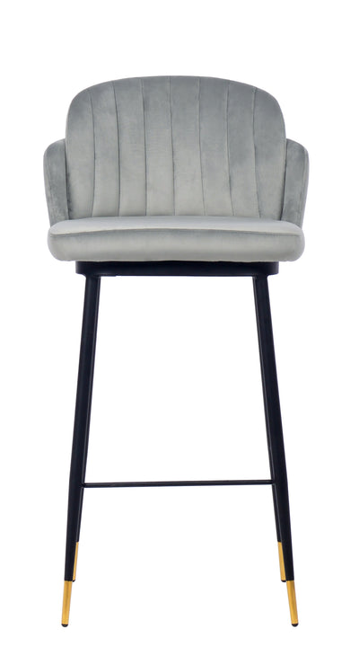 Talulah Bar Stool Grey Velvet