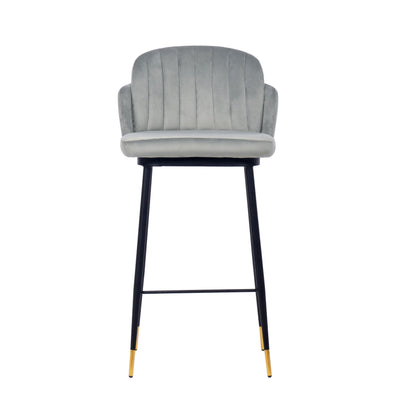 Talulah Bar Stool Grey Velvet