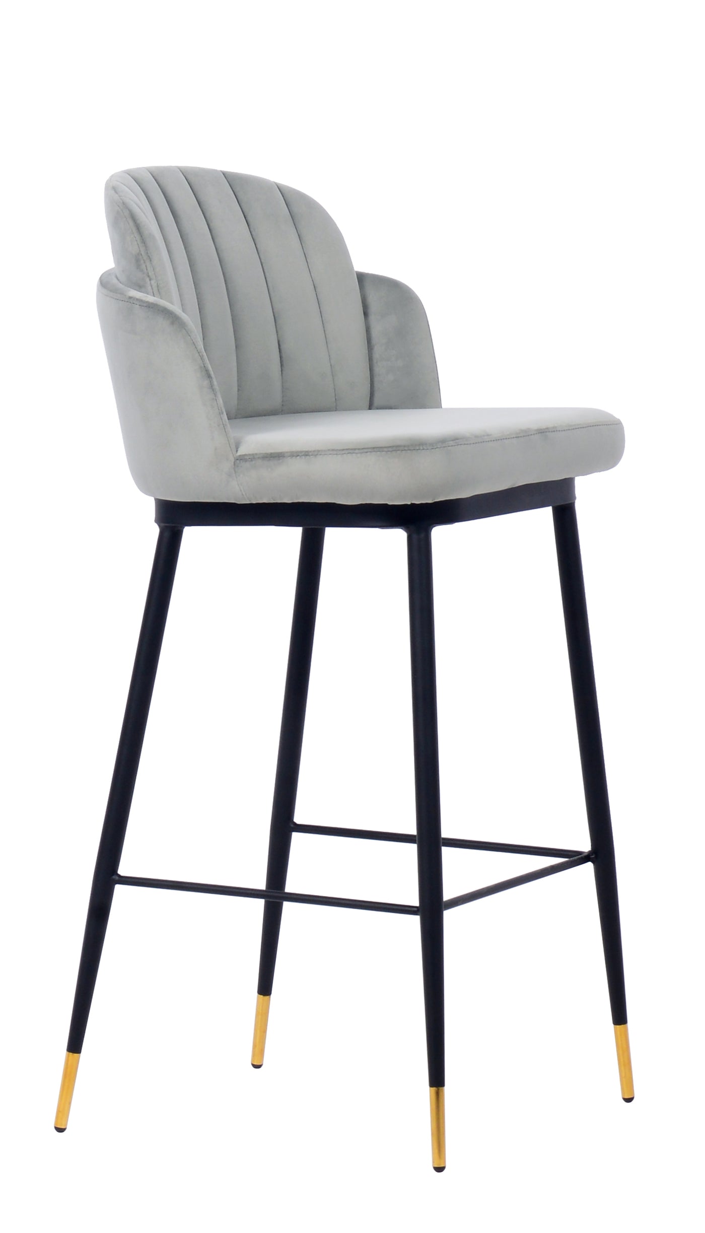 Talulah Bar Stool Grey Velvet