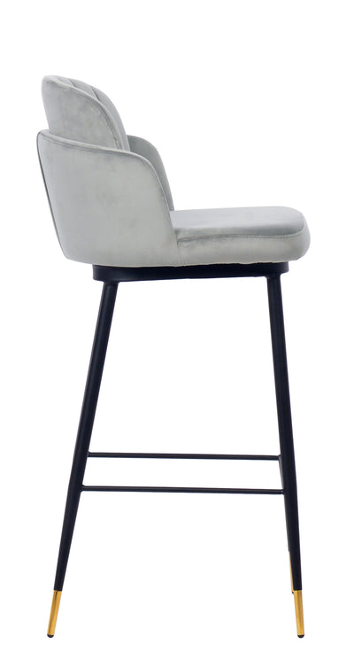 Talulah Bar Stool Grey Velvet