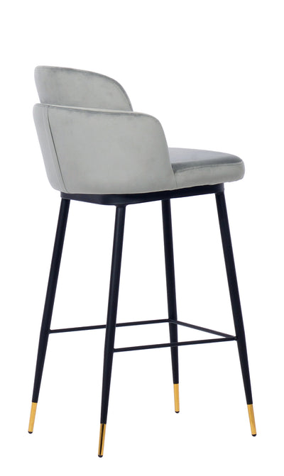 Talulah Bar Stool Grey Velvet