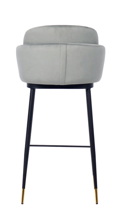 Talulah Bar Stool Grey Velvet