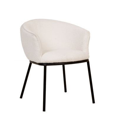 Zimmerman Dining Chair White Boucle - Future Classics Furniture