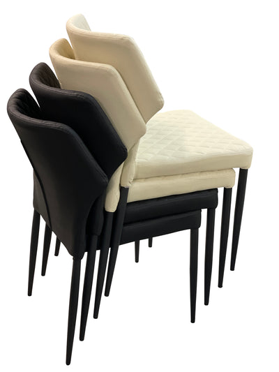 Camilla Dining Chair Cream Leather Look
