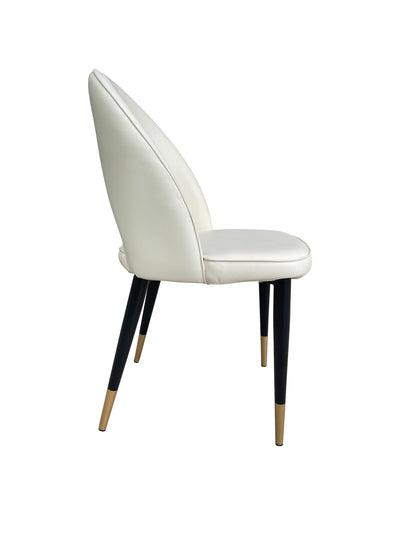 Bourdain Dining Chair Cream Leather Look - Future Classics Furniture