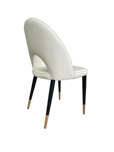 Bourdain Dining Chair Cream Leather Look