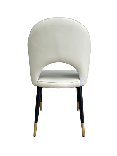 Bourdain Dining Chair Cream Leather Look - Future Classics Furniture