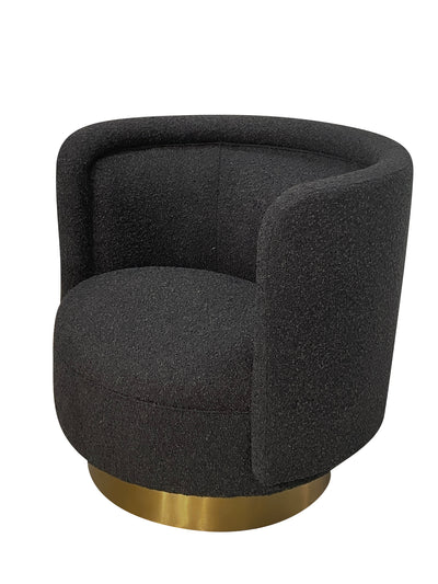 Bismarque Swivel Chair Boucle Black