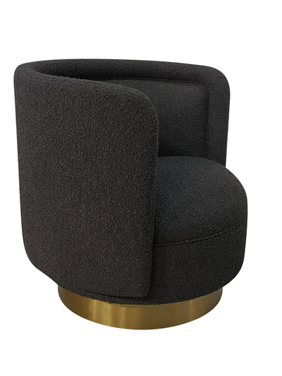 Bismarque Swivel Chair Boucle Black