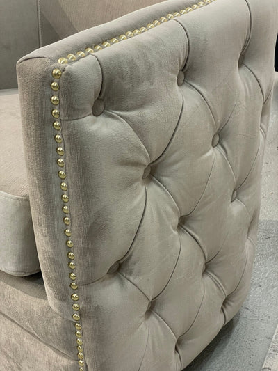 Creed Swivel Chair Creme Velvet - Future Classics Furniture