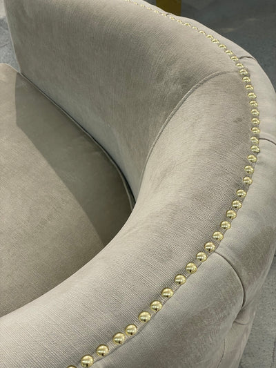 Creed Swivel Chair Creme Velvet - Future Classics Furniture