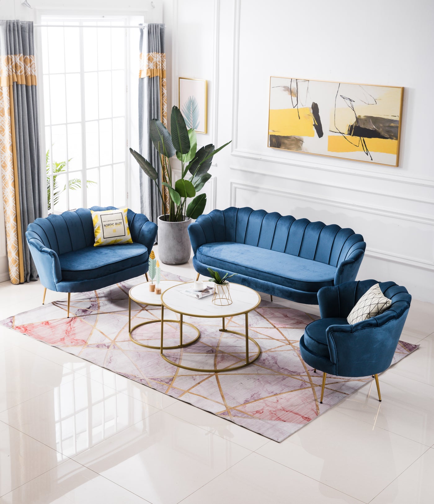 Murcia 2 Seater Navy Velvet