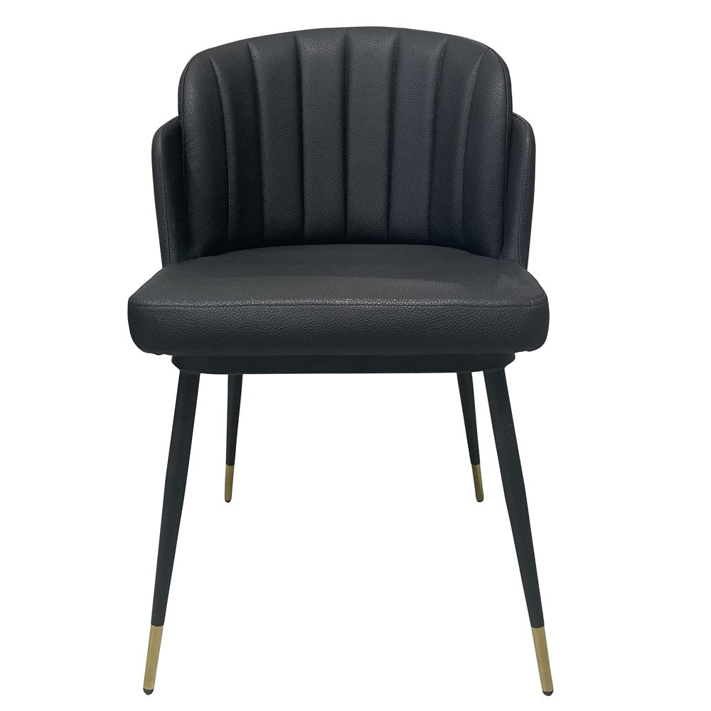 Talulah Dining Chair Black Leather Look - Future Classics Furniture