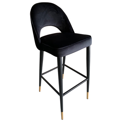 Bourdain Bar Stool Black Velvet - Future Classics Furniture